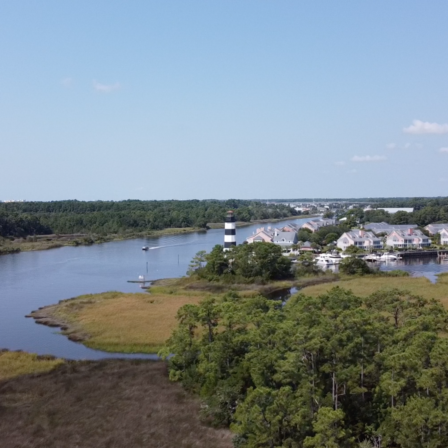 Governor's Lighthouse in South Carolina as seen from Eastport Golf Club